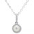 Cultured Freshwater Pearl & Diamond Accent 18" Pendant Necklace in Sterling Silver (Also in Onyx, Turquoise, & Labradorite)