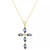 Gemstone & Diamond Accent Cross 18" Pendant Necklace in 14k White Gold
