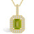 Peridot (1-3/4 Ct. T.W.) and Diamond (1/2 Ct. T.W.) Halo Pendant Necklace in 14K Yellow Gold