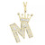 Men's Diamond (3/8 ct.t.w.) Crowned Initial Pendant in 10k Yellow Gold