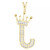 Men's Diamond (3/8 ct.t.w.) Crowned Initial Pendant in 10k Yellow Gold