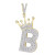 Men's Diamond (3/8 ct.t.w.) Crowned Initial Pendant in 10k Yellow Gold