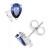 Blue and White Cubic Zirconia Stud Earrings in Sterling Silver or 14k Gold over Sterling Silver