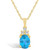 Blue Topaz (1-5/8 Ct. T.W.) and Diamond (1/10 Ct. T.W.) Pendant Necklace in 14K Yellow Gold