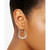 Cultured Freshwater Pearl (4-5mm) Graduated Leaf & Crystal Circle Drop Earrings in Sterling Silver