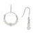 Cultured Freshwater Pearl (4-5mm) Graduated Leaf & Crystal Circle Drop Earrings in Sterling Silver