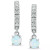 Cubic Zirconia Dangle Drop Huggie Hoop Earring in Sterling Silver or 18k Gold over Silver  (Also available in Lab created Opal)