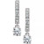Cubic Zirconia Dangle Drop Huggie Hoop Earring in Sterling Silver or 18k Gold over Silver  (Also available in Lab created Opal)