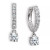 Cubic Zirconia Dangle Drop Huggie Hoop Earring in Sterling Silver or 18k Gold over Silver  (Also available in Lab created Opal)