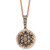 Chocolate Diamond (1/2 ct. t.w.) & Vanilla Diamond (1/10 ct. t.w.) Halo Cluster 18" Pendant Necklace in 14k Rose Gold
