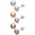 3-Pc. Set White, Peach & Lavender Cultured Freshwater Pearl (8mm) Stud Earrings