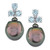 Cultured Tahitian Pearl (12mm), Aquamarine (1-1/2 ct. t.w.) & Diamond Accent Drop Earrings in 14k White Gold