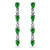 Created Green Quartz and Cubic Zirconia Linear Drop Earrings
