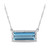 Baguette Cut Blue Topaz (3 ct. t.w.) and Diamond (1/8 ct. t.w.) Halo 17" Necklace in 14k White Gold