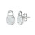 Sterling Silver and Diamond Padlock Stud Earring