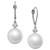 Cultured White South Sea Pearl (11mm) and Diamond (1/6 ct. t.w.) Drop Earrings in 14k White Gold