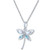 Lab-Created Opal (1/8 ct. t.w.), Blue Topaz (1/5 ct. t.w.) & Diamond Accent Dragonfly Pendant Necklace in Sterling Silver, 16" + 2" extender