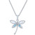 Lab-Created Opal (1/8 ct. t.w.), Blue Topaz (1/5 ct. t.w.) & Diamond Accent Dragonfly Pendant Necklace in Sterling Silver, 16" + 2" extender