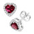 Rhodolite (7/8 ct. t.w.) & Diamond (1/8 ct. t.w.) Heart Stud Earrings in 14k White Gold