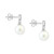 EFFY® Cultured Freshwater Pearl (9mm) & Diamond (1/5 ct. t.w.) Drop Earrings in 14k White Gold