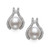 Cultured Freshwater Button Pearl (7mm) & Cubic Zirconia Stud Earrings in Sterling Silver, Created for Macy's
