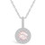 Morganite (1-1/4 Ct. T.W.) and Diamond (3/8 Ct. T.W.) Halo Pendant Necklace in 14K White Gold