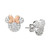 Cubic Zirconia Mickey and Minnie Mismatch Stud Earrings in Sterling Silver & 18k Rose Gold-Plate