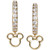 Cubic Zirconia Mickey Mouse Charm Huggie Hoop Earrings in 18k Gold-Plated Sterling Silver
