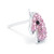 Pink Pave Crystal Unicorn Stud Earrings set in Sterling Silver