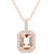 Morganite (1-3/8 Ct. T.W.) and Diamond (1/4 Ct. T.W.) Halo Pendant Necklace in 14K Rose Gold