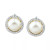 Cultured Freshwater Pearl (6mm) & Diamond (1/6 ct. t.w.) Halo Stud Earrings in 14k White Gold