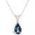 London Blue Topaz (1 ct. t.w.) and Diamond Accent Pendant Necklace in 14K Yellow Gold or 14K White Gold