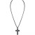 Diamond Cross 22" Pendant Necklace in Gold Tone Ion-Plated Stainless Steel & Black Carbon Fiber, Created for Macy's (Also in Black Ion Plated Stainless Steel)