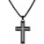 Diamond Cross 22" Pendant Necklace in Gold Tone Ion-Plated Stainless Steel & Black Carbon Fiber, Created for Macy's (Also in Black Ion Plated Stainless Steel)
