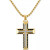Diamond Cross 22" Pendant Necklace in Gold Tone Ion-Plated Stainless Steel & Black Carbon Fiber, Created for Macy's (Also in Black Ion Plated Stainless Steel)