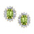 Peridot (1-1/10 ct. t.w.) & Diamond (1/4 ct. t.w.) Halo Stud Earrings in 10k Gold
