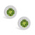 Peridot (1-9/10 ct. t.w.) and Diamond (1/5 ct. t.w.) Halo Studs in Sterling Silver