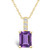 Amethyst (1-5/8 Ct. T.W.) and Diamond Accent Pendant Necklace in 14K Yellow Gold