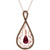 Raspberry Rhodolite (2-7/8 ct. t.w.) & Diamond (3/4 ct. t.w.) Briolette Filigree 18" Pendant Necklace in 14k Rose Gold