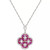 Lab-Created Sapphire (2-1/3 ct. t.w.) & Lab-Created White Sapphire (3/8 ct. t.w.) Quatrefoil 18" Pendant Necklace in Sterling Silver (Also in Lab-Created Emerald & Lab-Created Ruby)
