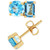 Swiss Blue Topaz (1-1/4 ct. t.w.) & London Blue Topaz (3/4 ct. t.w.) Stud Earrings in 14k Gold