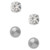 10k White Gold Earrings, Cubic Zirconia (7/8 ct. t.w.) and Ball Stud Earrings