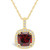 Garnet (2-3/4 Ct. T.W.) and Diamond (1/4 Ct. T.W.) Halo Pendant Necklace in 14K Yellow Gold