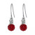 6mm Pave Crystal Ball Drop Wire Earrings in Sterling Silver