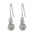 6mm Pave Crystal Ball Drop Wire Earrings in Sterling Silver