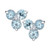 Aquamarine (1-1/2 ct. t.w.) & Diamond (1/20 ct. t.w.) Flower Stud Earrings in 14k White Gold
