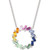 Lab-Created Multi-Sapphire Circle 16-1/2" Pendant Necklace (2-1/4 ct. t.w.) in Sterling Silver