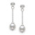 Freshwater Pearl (7-8mm) & Cubic Zirconia Drop Earrings in Sterling Silver, Created for Macy's