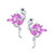 Pink Cubic Zirconia Flamingo Earrings in Sterling Silver