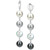 Multicolor Cultured Freshwater Pearl (10mm) Linear Drop Earrings in Sterling Silver